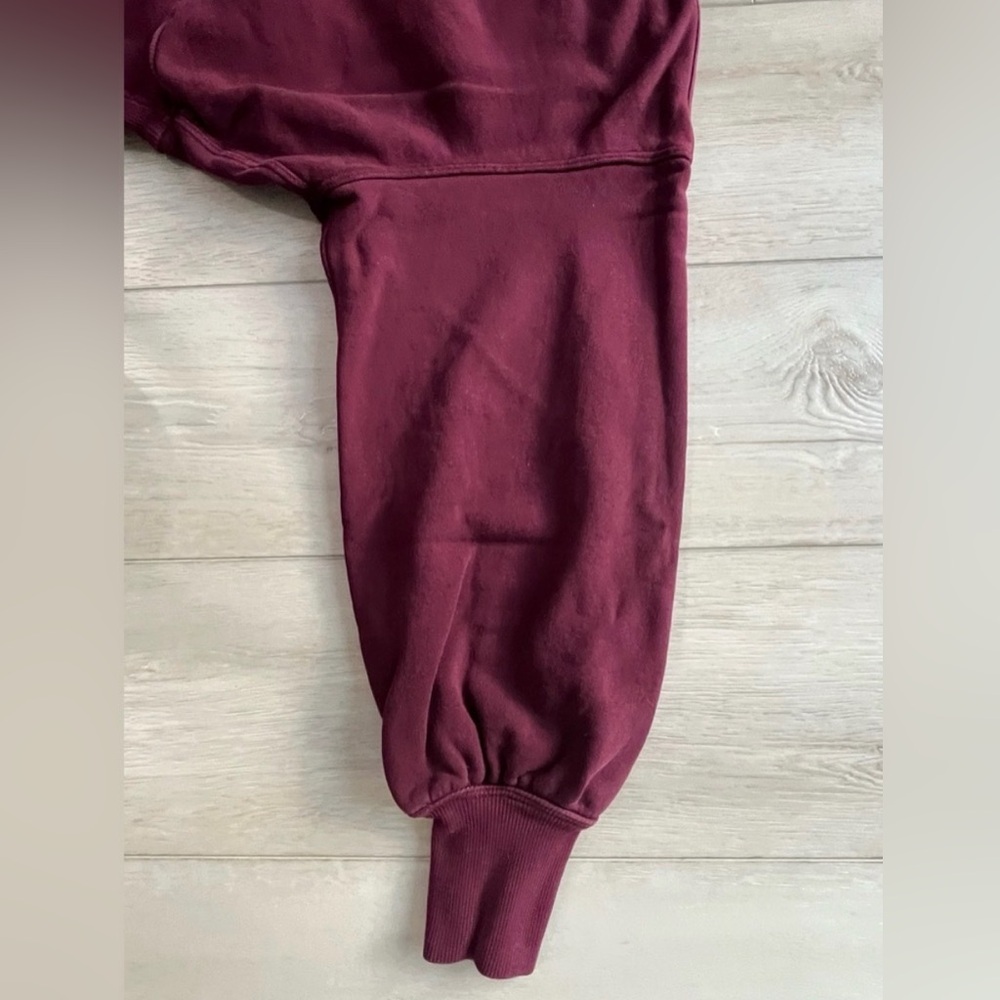 Spiritual Gangster Burgundy mock neck slight cropped sweatshirt maroon - Picture 5 of 5